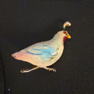 Vintage Quail Bird Brooch